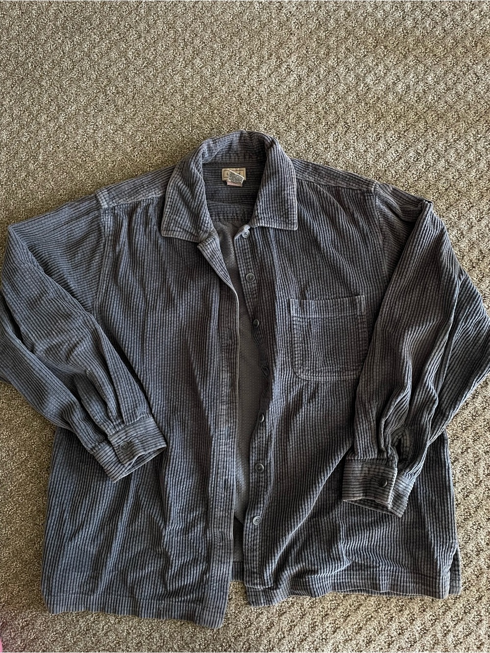 LL Bean Blue Corduroy Button-Up Shirt Jacket